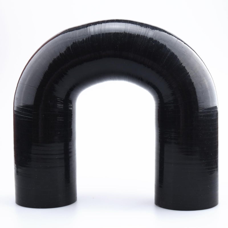 AC PERFORMANCE ID 3" (76mm) U Shape Hose, 180 Degree Elbow Coupler, Center to Center Distance 7.5" (190mm), Leg Length 9" (228mm), 3-Ply Reinforced, Automotive Pure Silicone Hose, Black - Image 1